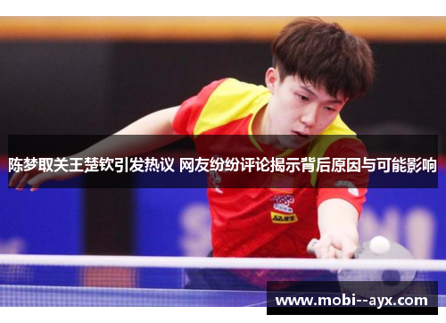 陈梦取关王楚钦引发热议 网友纷纷评论揭示背后原因与可能影响 陈梦取关王楚钦引发热议 网友纷纷评论揭示背后原因与可能影响